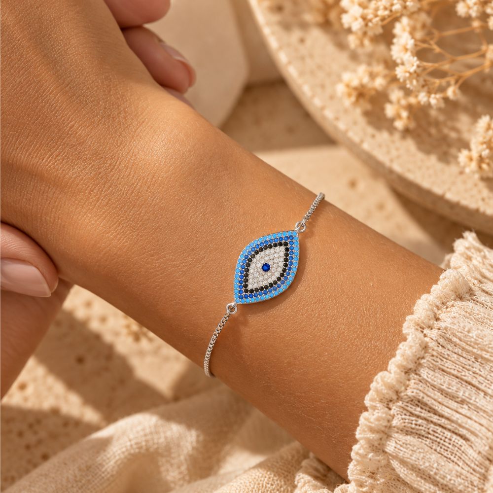 Bracelet Œil Bleu Ajustable