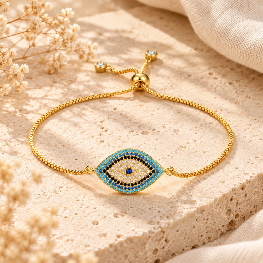 Bracelet Œil Bleu Ajustable