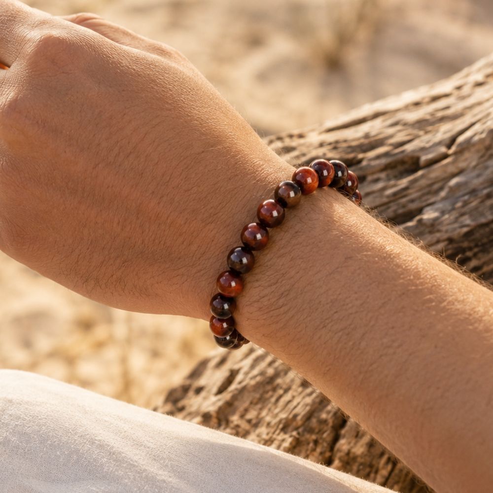 Bracelet Œil de Tigre Rouge