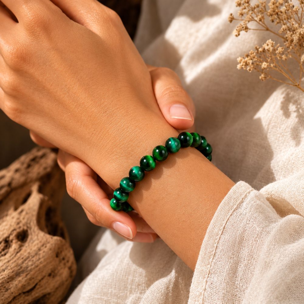Bracelet Œil de Tigre Vert