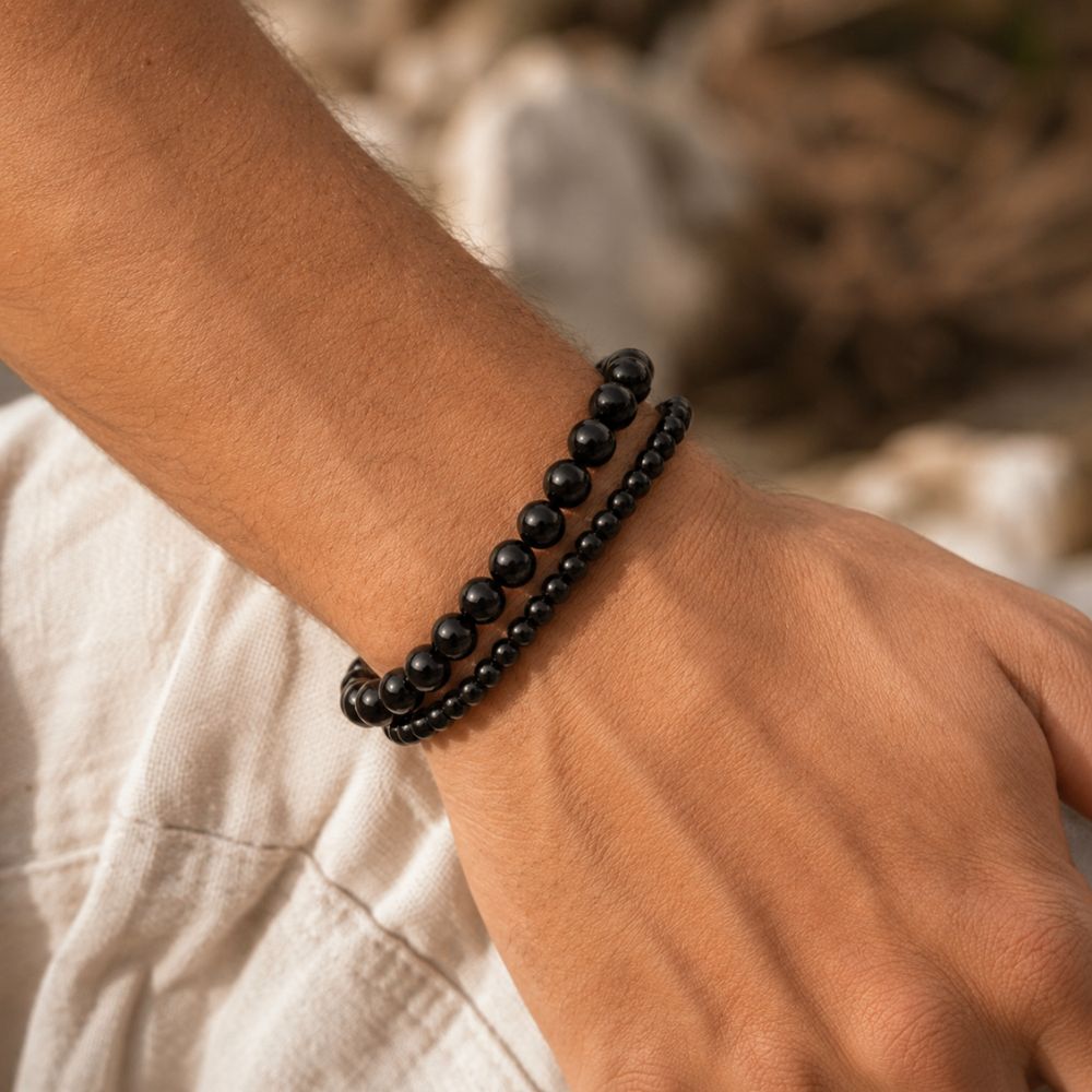 Bracelet Onyx Noir en Pierres Naturelles