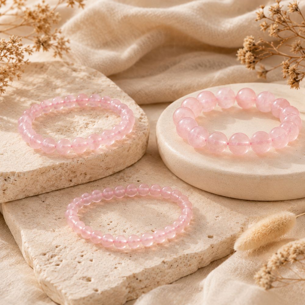 Bracelet Pierre Quartz Rose