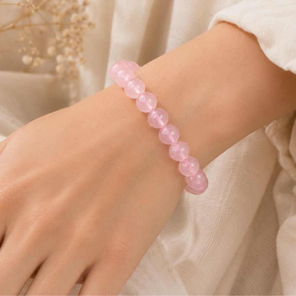 Bracelet Pierre Quartz Rose