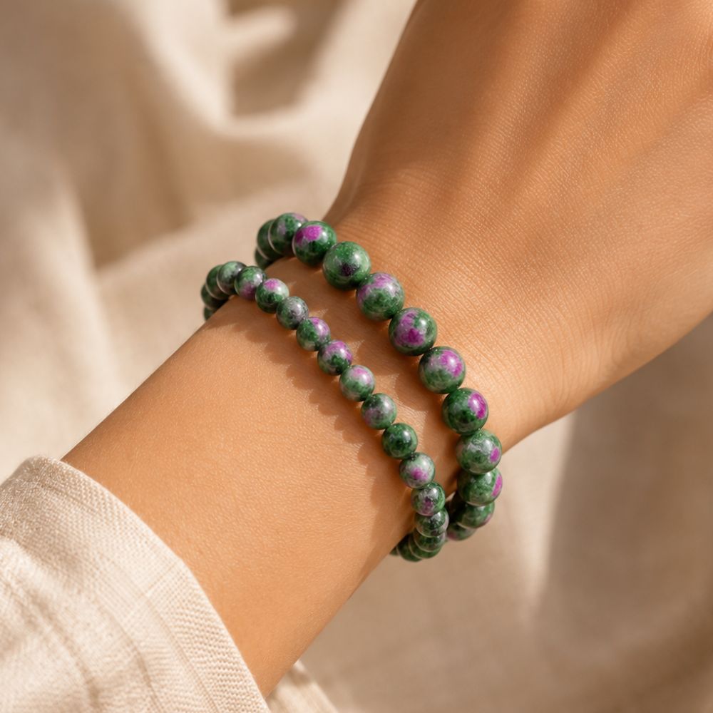 Bracelet Rubis Zoïsite en Pierres Naturelles