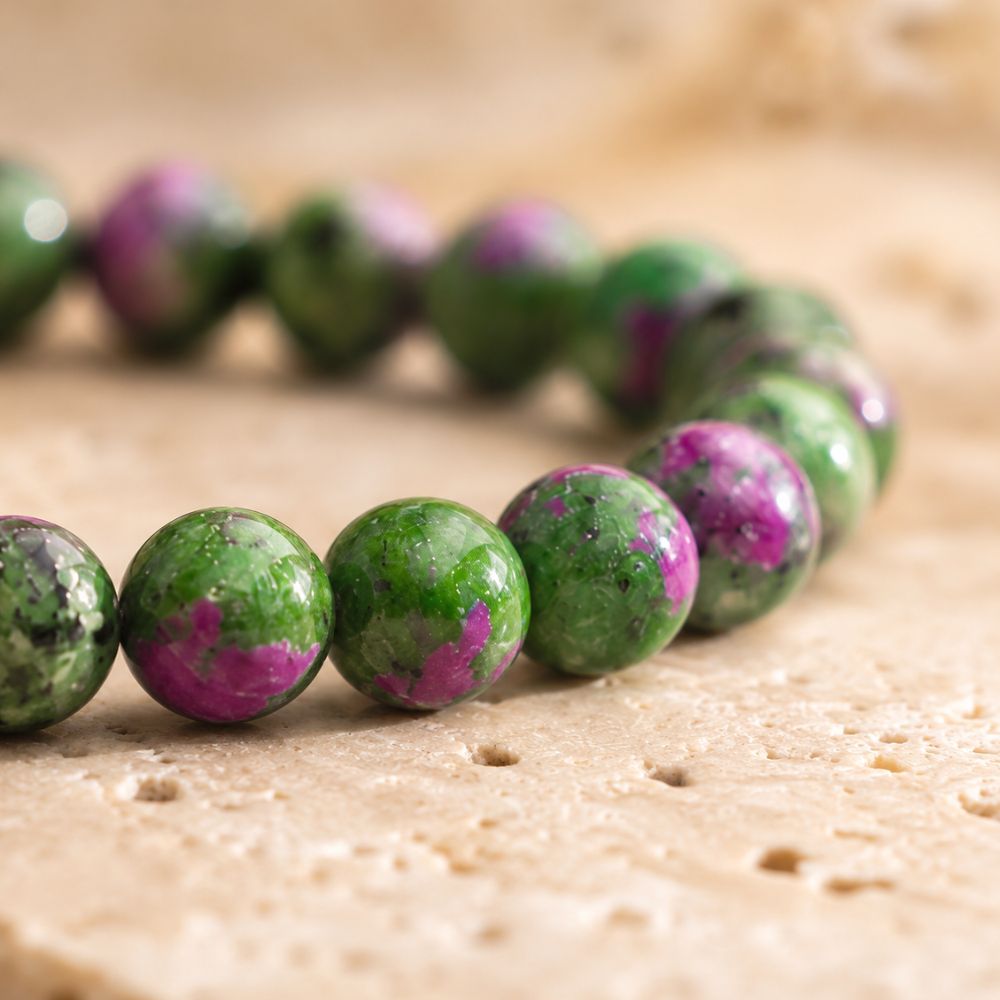 Bracelet Rubis Zoïsite en Pierres Naturelles