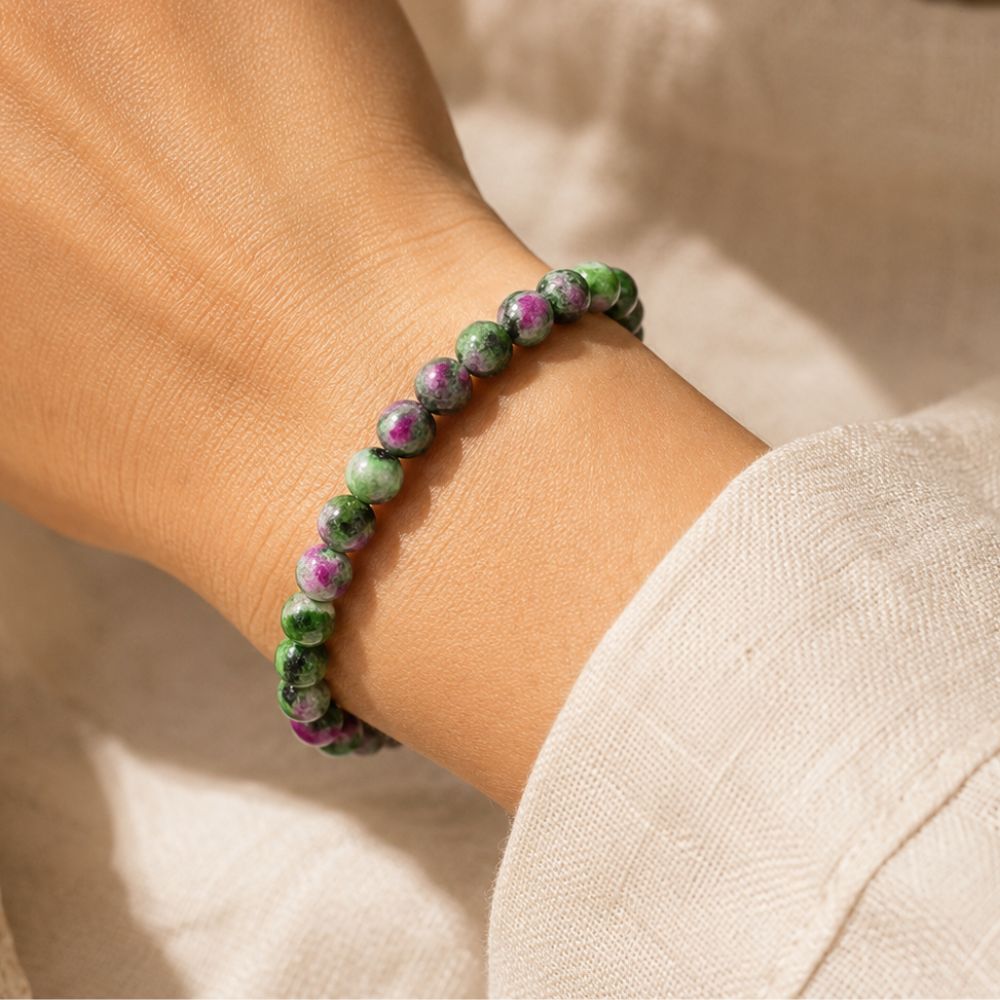 Bracelet Rubis Zoïsite en Pierres Naturelles