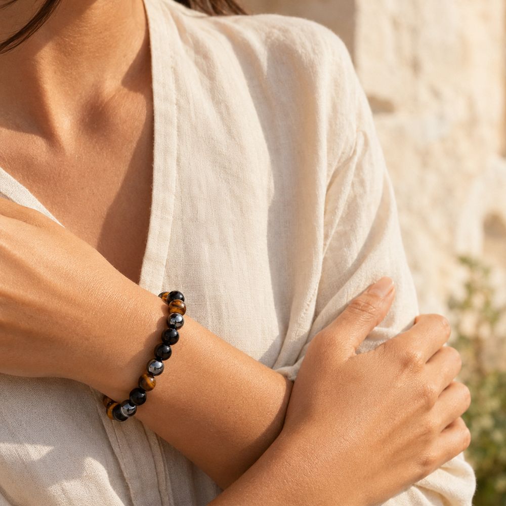 Bracelet Triple Protection en Pierres Naturelles