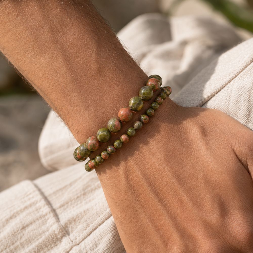 Bracelet Unakite en Pierres Naturelles
