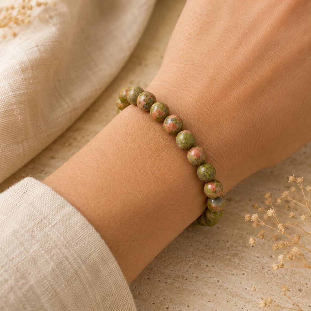 Bracelet Unakite en Pierres Naturelles
