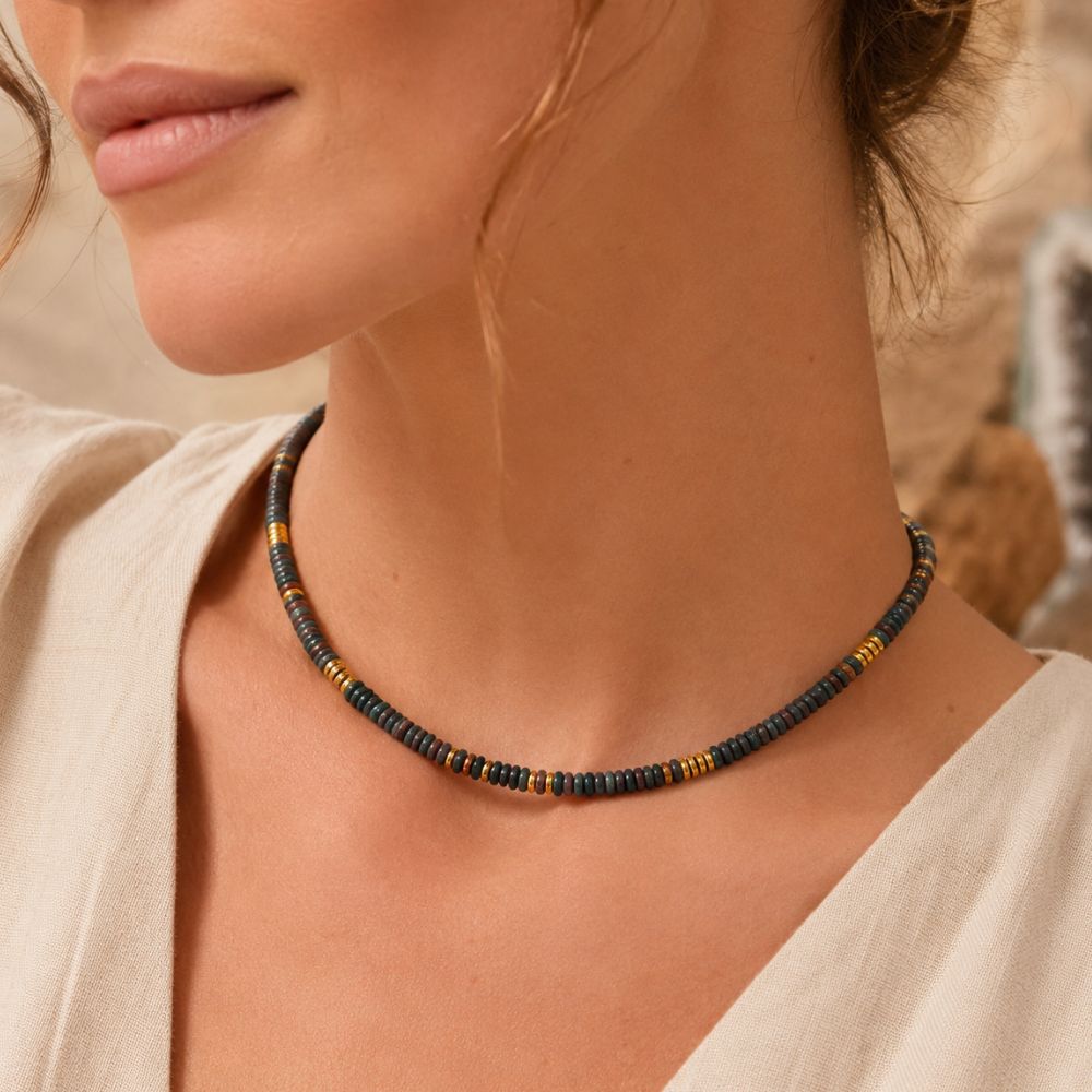 Collier Agate en Pierre Naturelle