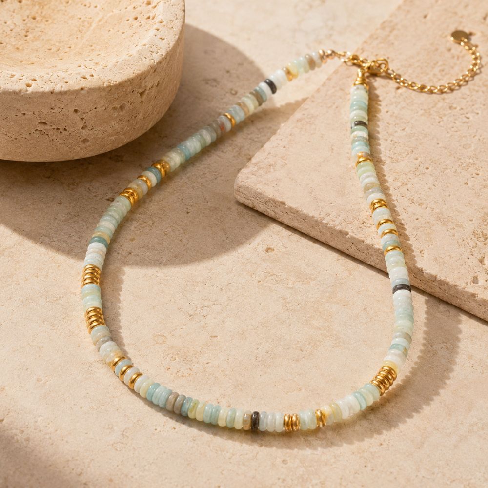 Collier Amazonite en Pierre Naturelle