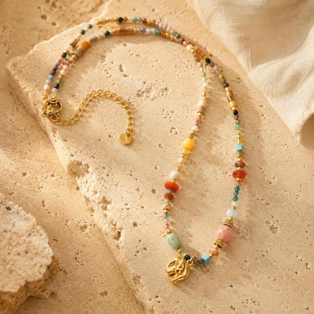 Collier Bohème Chic en Pierres Naturelles