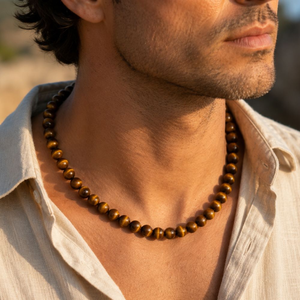 Collier Œil de Tigre en Pierres Naturelles