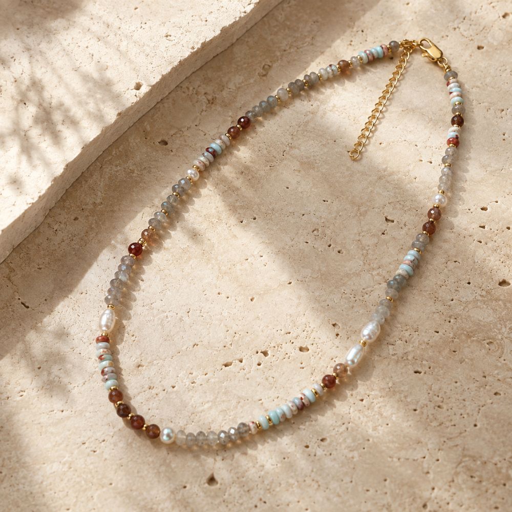 Collier Perles Pierre Naturelle