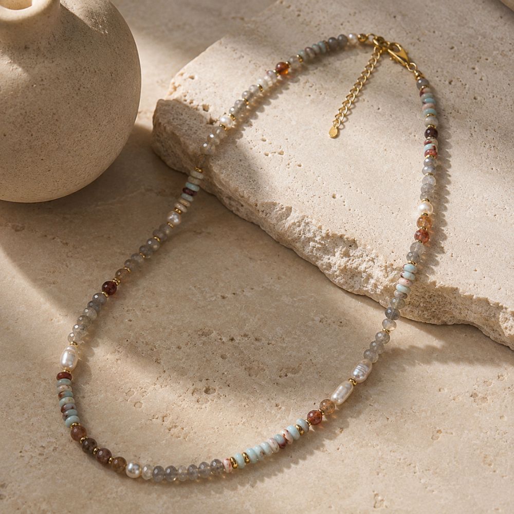 Collier Perles Pierre Naturelle