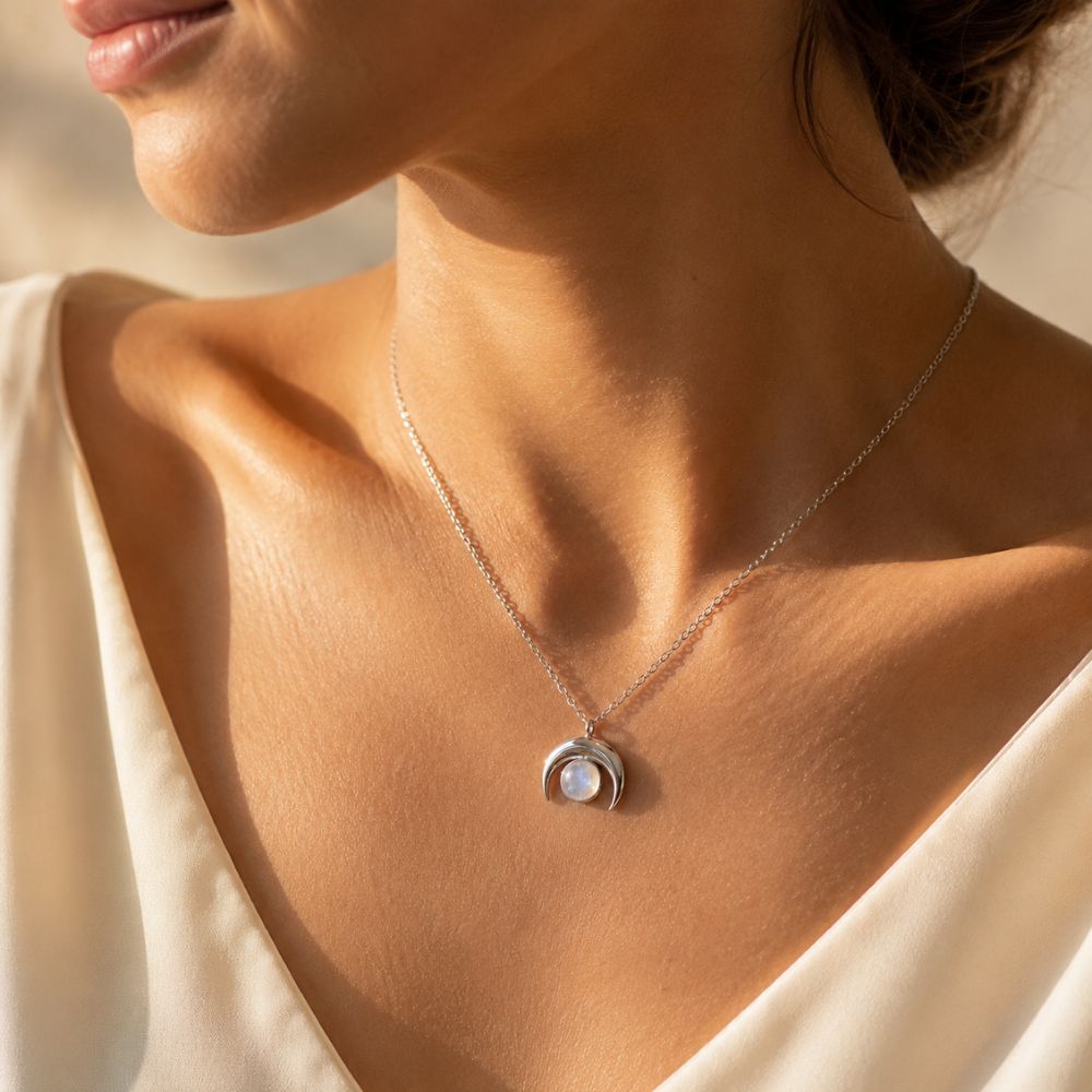 Collier Pierre de Lune en Argent 925
