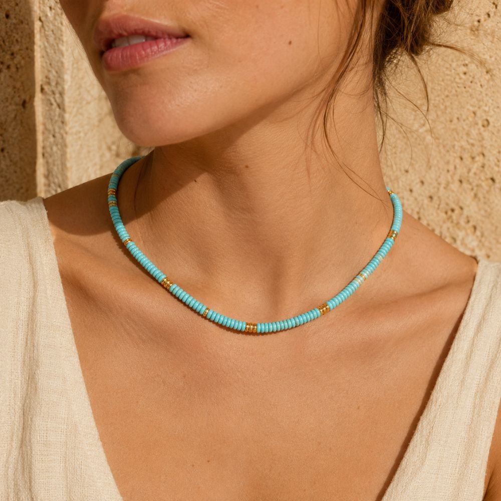 Collier Turquoise en Pierre Naturelle