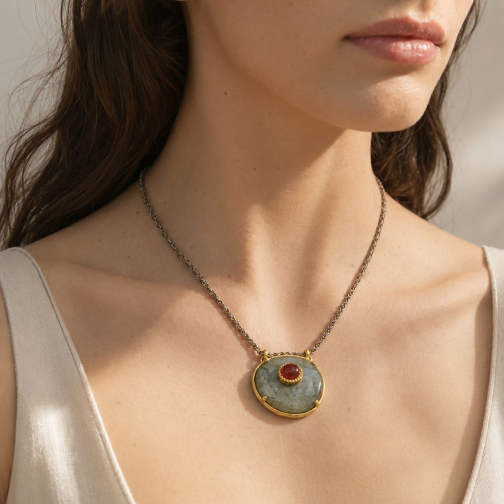 Pendentif Agate en Pierre Naturelle