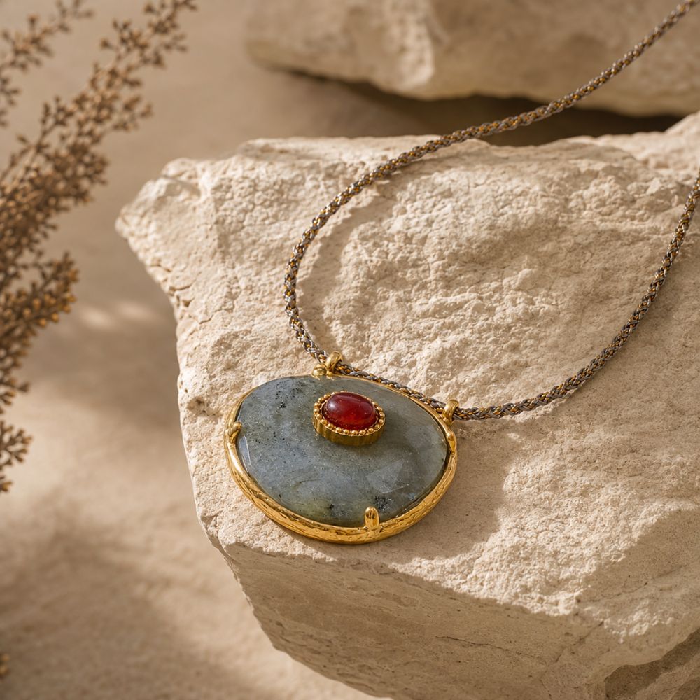 Pendentif Agate en Pierre Naturelle