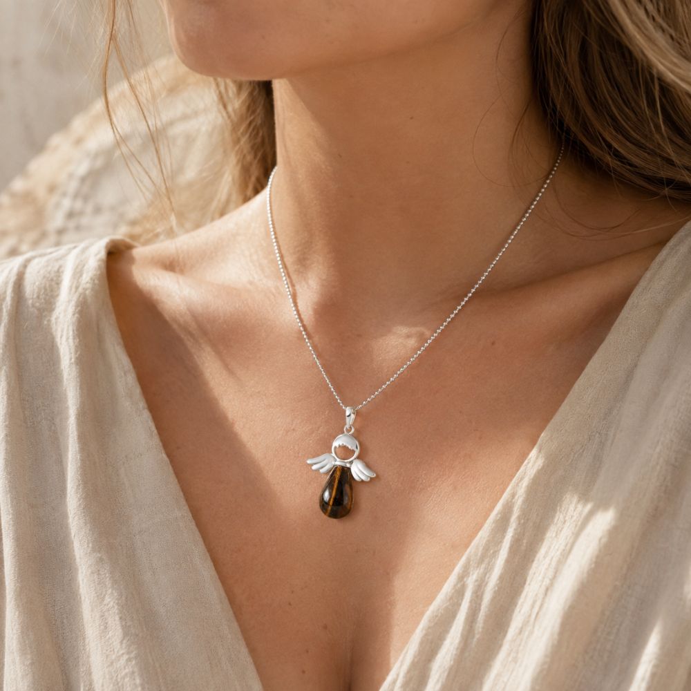 Pendentif Ange en Pierre Naturelle