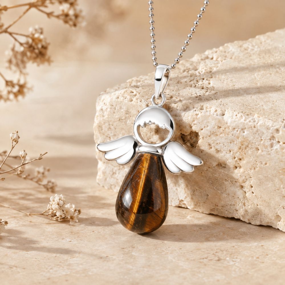 Pendentif Ange en Pierre Naturelle