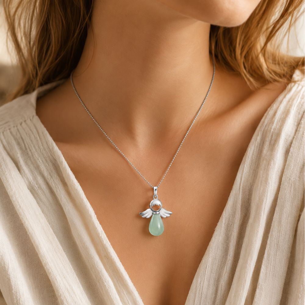 Pendentif Ange en Pierre Naturelle