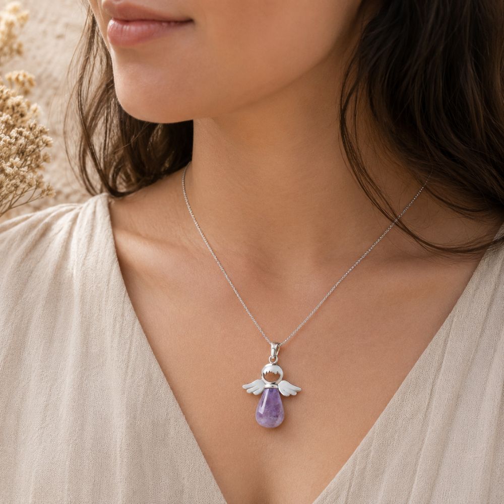 Pendentif Ange en Pierre Naturelle