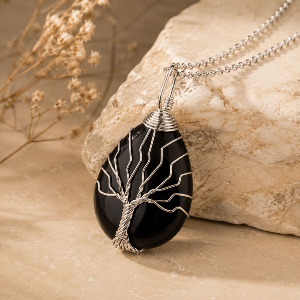 Pendentif Arbre de Vie Pierre Naturelle