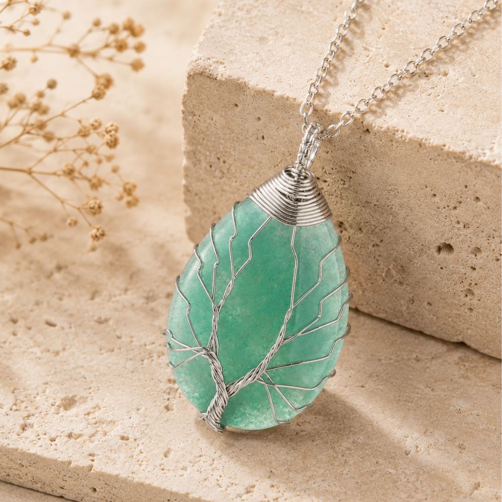 Pendentif Arbre de Vie Pierre Naturelle