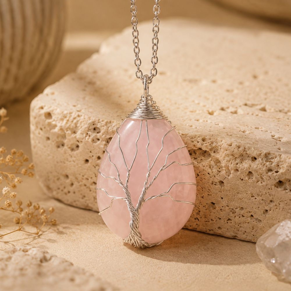 Pendentif Arbre de Vie Pierre Naturelle
