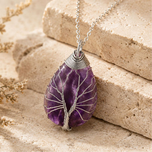 Pendentif Arbre de Vie Pierre Naturelle