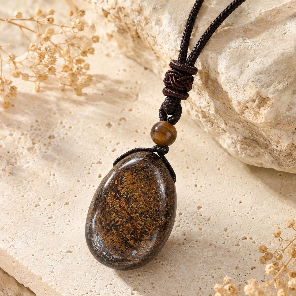 Pendentif Bronzite en Pierre Naturelle
