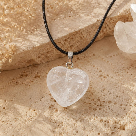 Pendentif Cœur Cristal de Roche