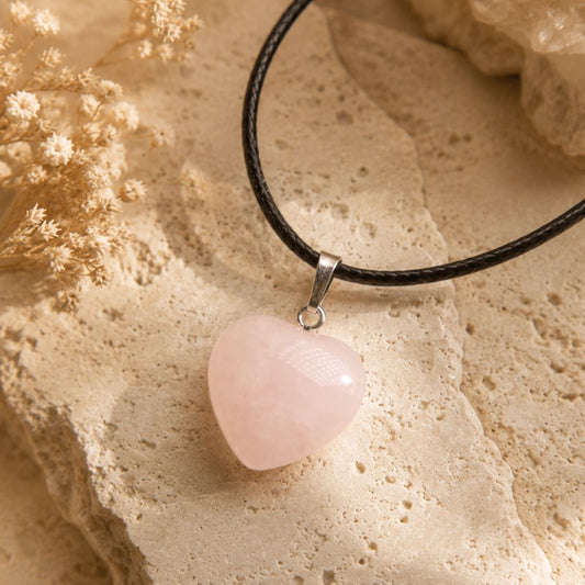 Pendentif Cœur en Quartz Rose "Amour Inconditionnel"