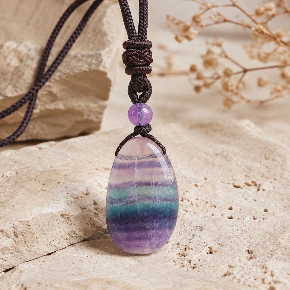 Pendentif Fluorite en Pierre Naturelle