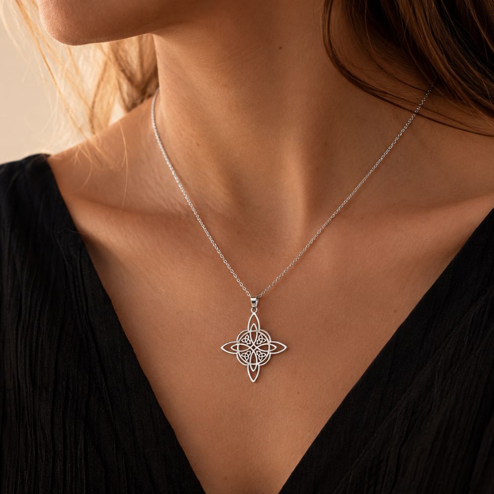Pendentif Nœud de Sorcière en Acier Inoxydable