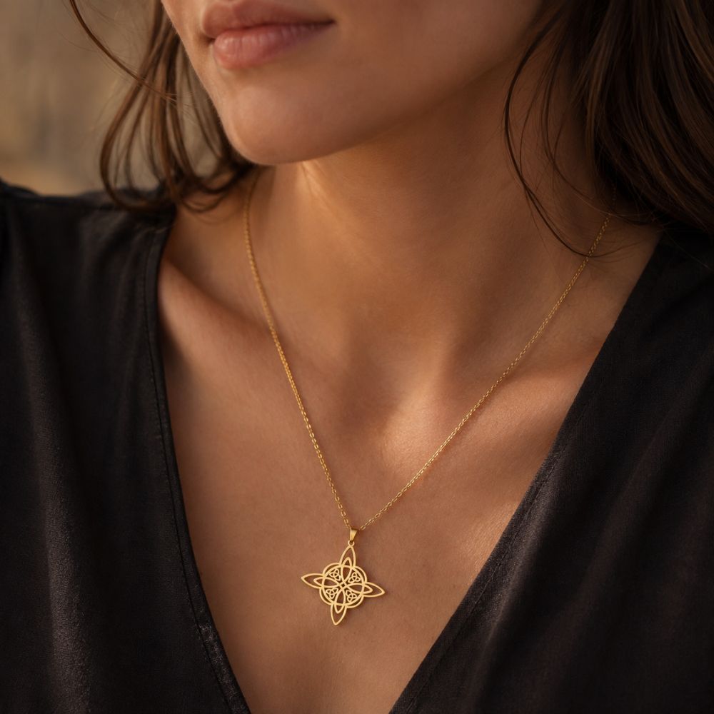Pendentif Nœud de Sorcière en Acier Inoxydable