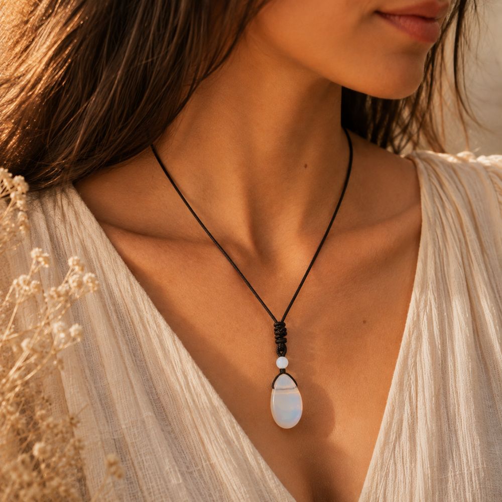 Pendentif Opale en Pierre Naturelle