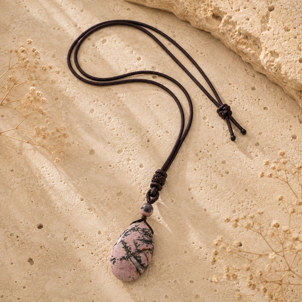 Pendentif Rhodochrosite en Pierre Naturelle