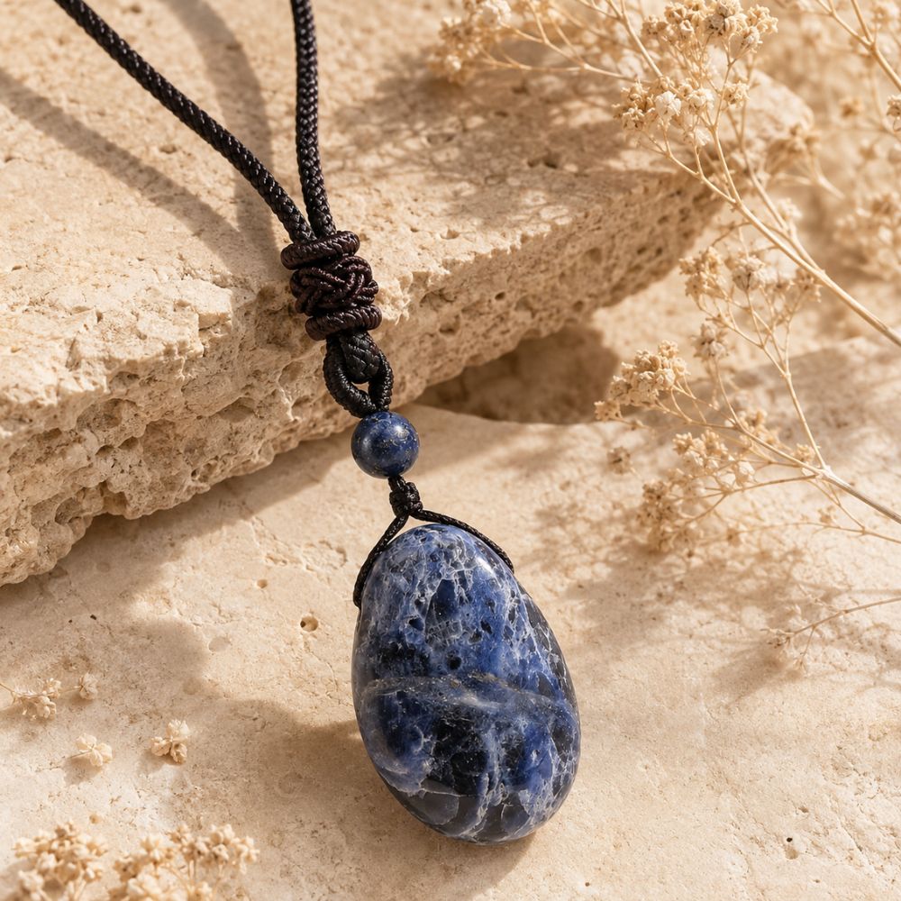 Pendentif Sodalite en Pierre Naturelle