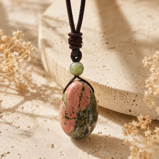 Pendentif Unakite en Pierre Naturelle